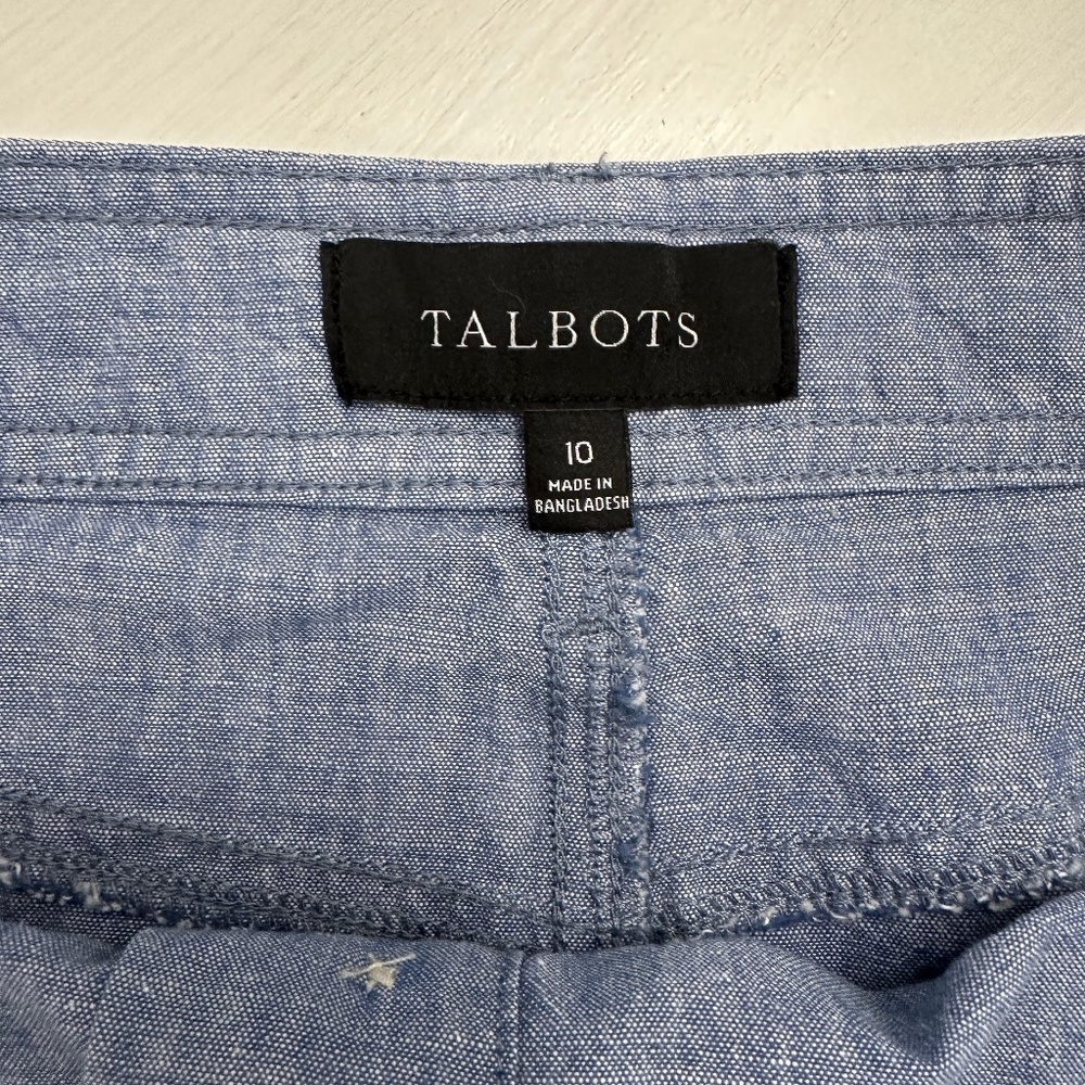 Talbots Chambray Button Down A-Line Skirt Women's… - image 8